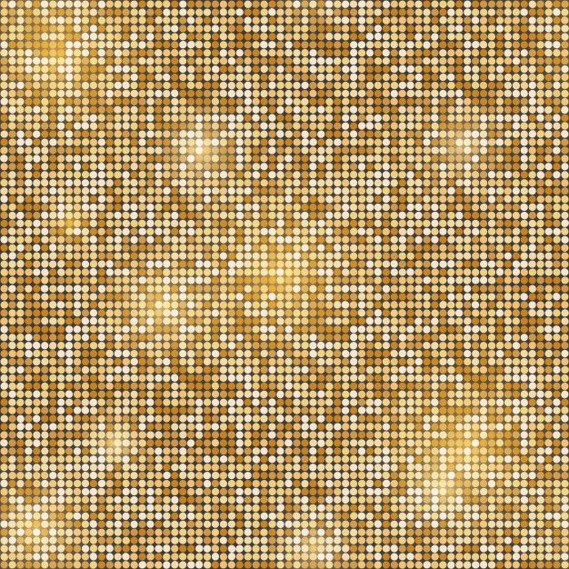 an abstract gold background with small squares and dots in the center, as well as white dots