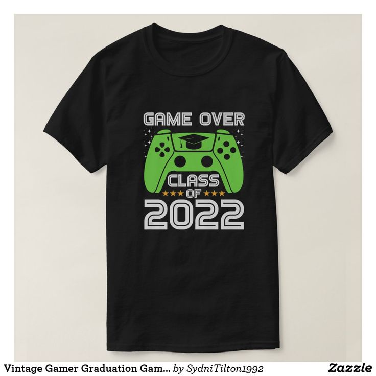 a t - shirt that says game over class of 2012 with a video game controller on it