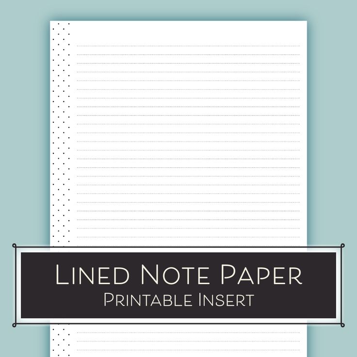 lined note paper with the words printable insert