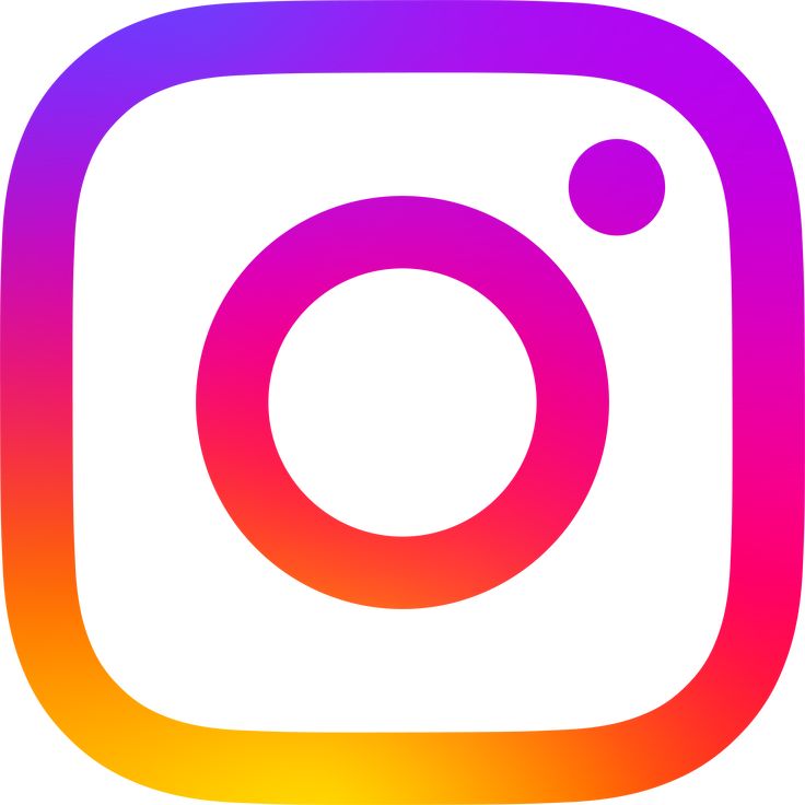 the instagram logo is shown in purple and yellow colors, with an orange circle at the center