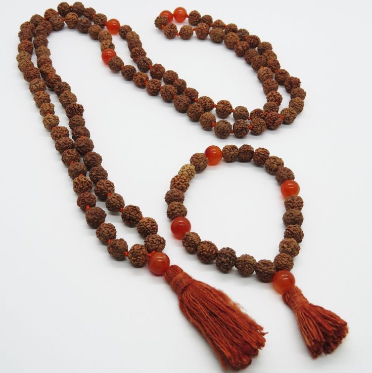 Beads: Rudraksha seedsStone: CarnelianMeaning: Courage, vitality and sexual energyChakra: Sacral (2nd)Tassel: Ahimsa silk, cruelty-free Holistic Adjustable Mala With Natural Stones, Carnelian Meaning, 108 Bead, Mala Necklace, Evil Eye Jewelry, Spacer Beads, Tassel Necklace, Reiki, Chakra