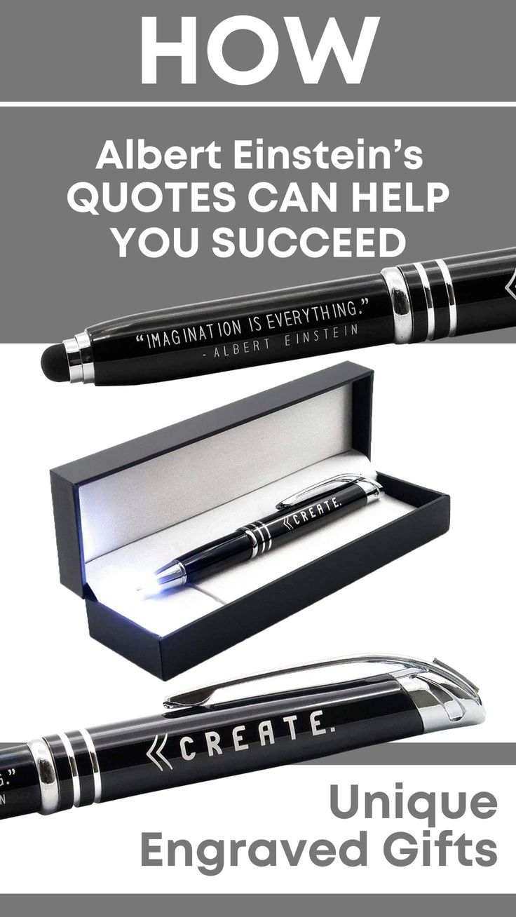 a pen and its box with the words, how albert einstein's quotes can help you