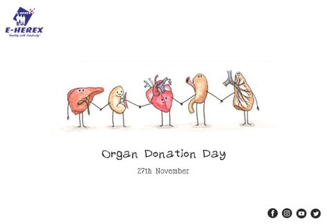 an advertisement for the organ donation day with cartoon characters holding hands and heart shaped lungs