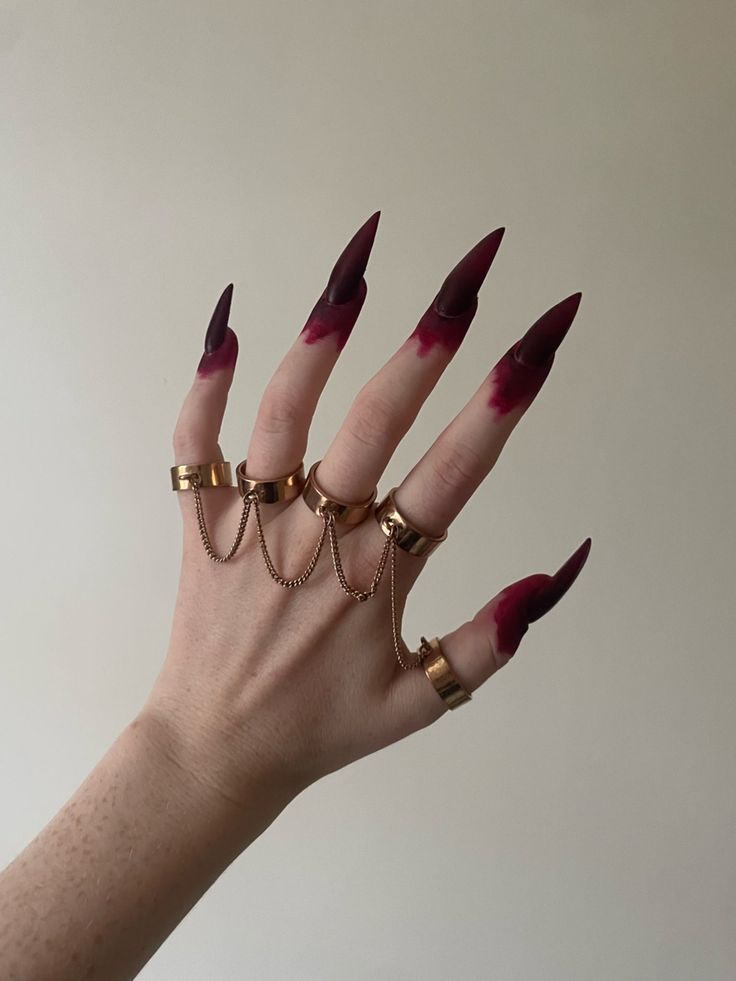 Bloody long claw-like nails Demon Costume, Nail Black, Ethereal Jewelry, My Tattoos, Black Hands, Tattoo Lettering Fonts, Dragon Claw, Your 20s, By Any Means Necessary