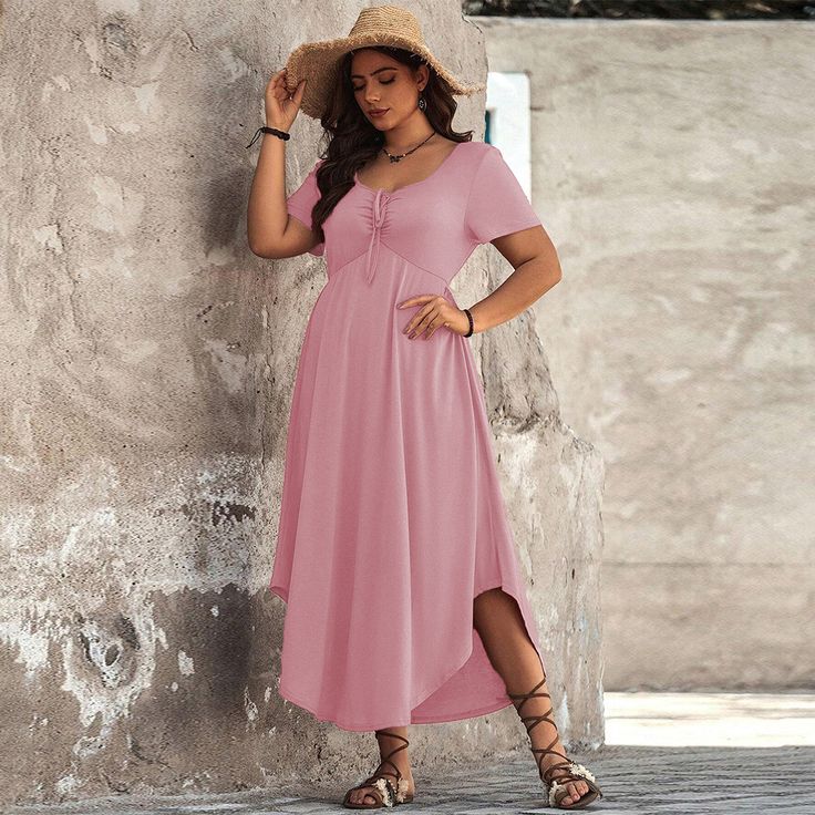 2024 Shein Plus Size Slim Casual Vacation Maxi Dress Outfit Inspo Spring, Vacation Maxi Dress, Blue Plaid Dress, French Women Style, Dress Weights, Spring Break Outfit, Early Spring Outfits, Sequin Party Dress, Y2k Outfits