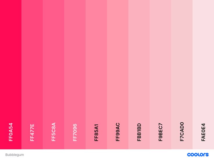 a pink color scheme with different shades