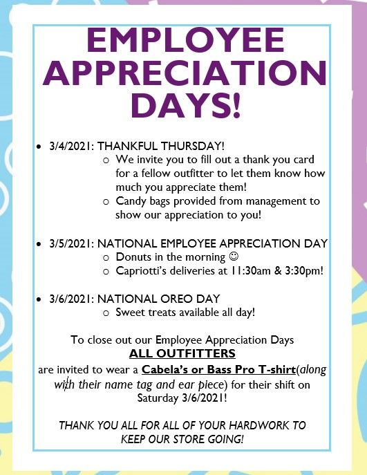 an employee appreciation day flyer for employees