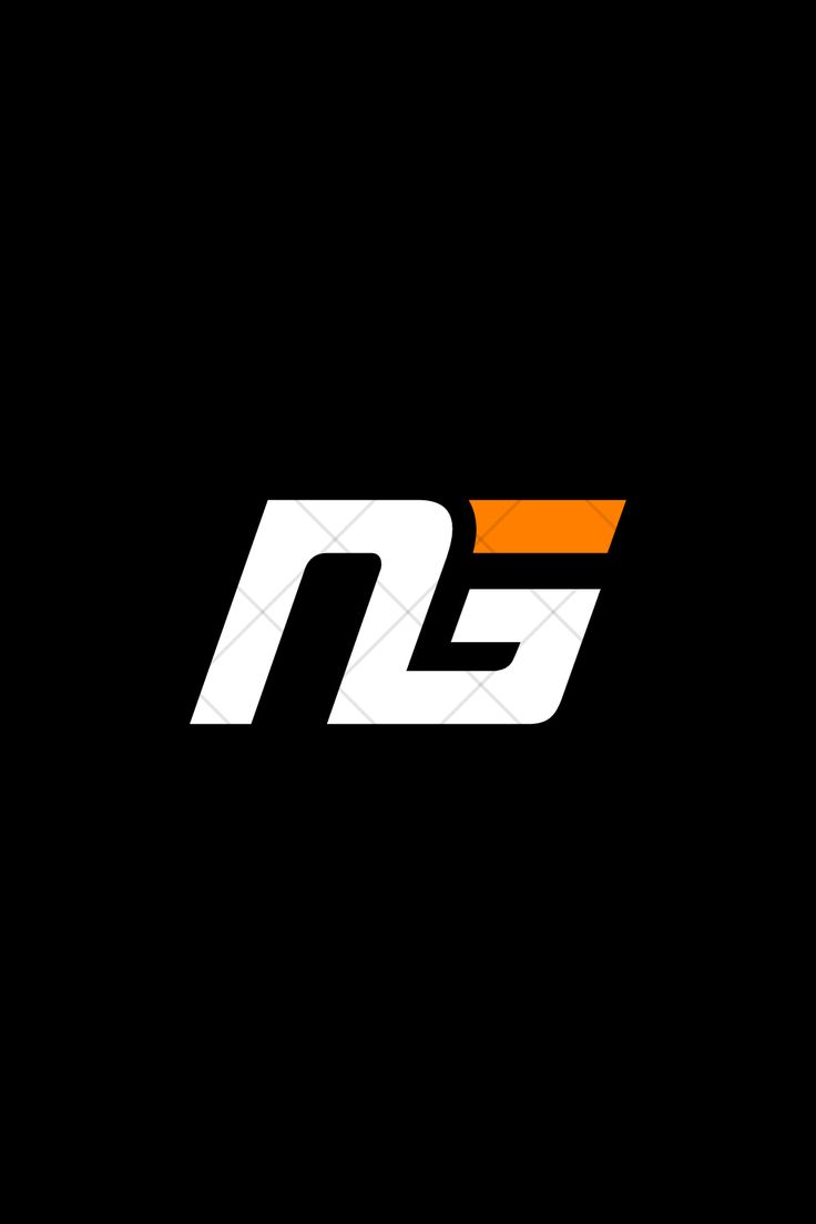 the letter n5 is made up of two letters with orange and white stripes on black background