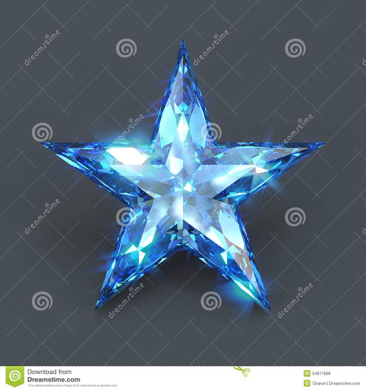 a blue star shaped diamond on a gray background stock photo - image 349784