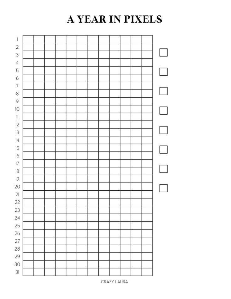 a year in pixels worksheet for students to practice their writing skills and numbers