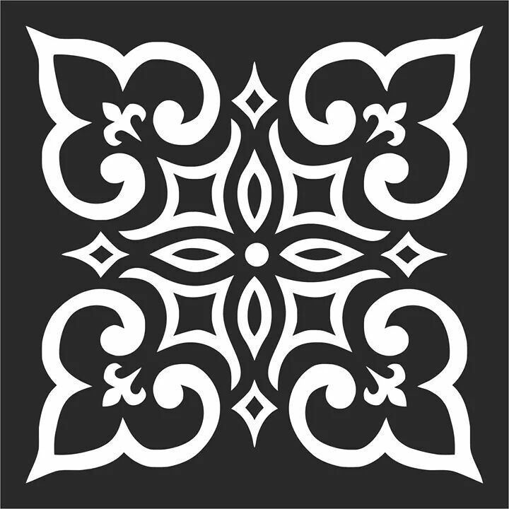 a black and white image of an ornamental design