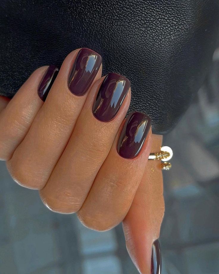 Shellac Nails Fall, Plum Nails, Kutek Disney, Wine Nails, Simple Fall Nails, Maroon Nails, Milky Nails, Cherry Nails, Nagel Tips