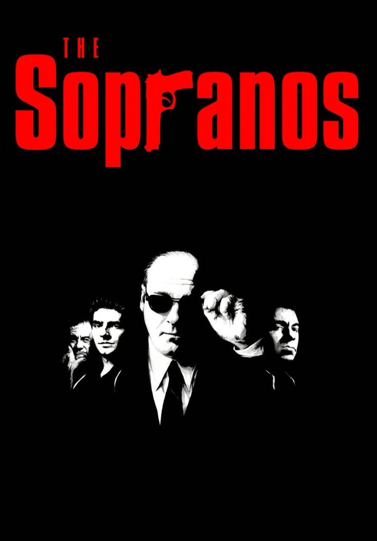 the sofranos movie poster with three men in suits and sunglasses on black background