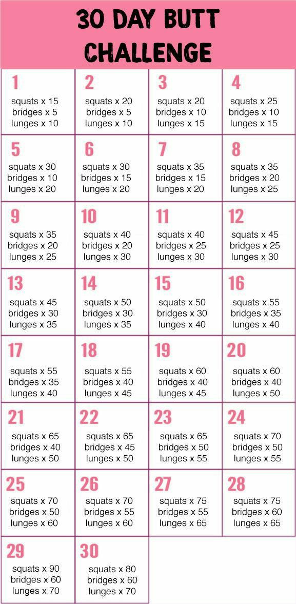 the 30 day but challenge is shown in pink and white, with numbers on it