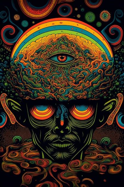 A poster that has the word psychedelic o... | Premium Photo #Freepik #photo #psychedelic-art #psychodelic #lsd #trippy Lsd Aesthetic, Hippie Watch, Dmt Art, Lsd Art, Liquid Sunshine, Eyeball Art, Trippy Visuals, Hippie Designs, Psychadelic Art