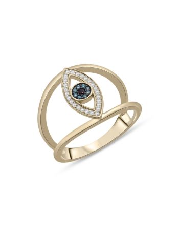 Bloomingdale's Multicolor Diamond Evil Eye Ring in 14K Yellow Gold, 0.15 ct. t.w. - 100% Exclusive Diamond Jewelry With Diamond Eyes For Promise Ring, Diamond Eyes Promise Ring In Fine Jewelry Style, Anniversary Diamond Ring With Diamond Eyes, Fine Jewelry Rings With Diamond Eyes For Anniversary, Fine Jewelry Anniversary Rings With Diamond Eyes, Yellow Gold Rings With Diamond Eyes For Anniversary, Coco Crush Ring, Coco Crush, Diamond Evil Eye