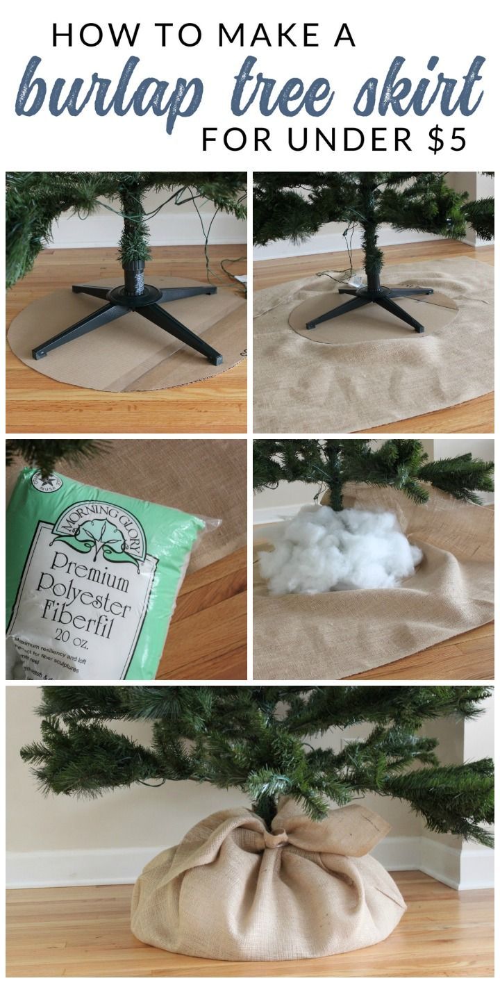 how to make a burlap tree skirt for under $ 5