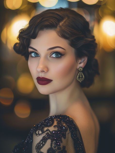 Retro Waves Hair, Volume Drawing, Haircuts For Fat Faces, 1920s Wedding Hair, Roaring 20s Hairstyles, Wearing Ankle Boots, Hollywood Glam Hair, Fat Face Haircuts, Gatsby Hair