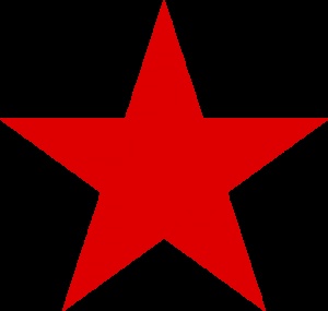 a red star on a white background