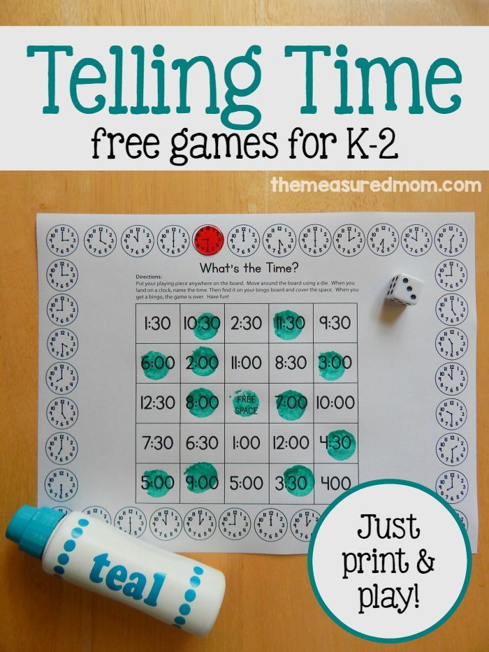 telling time games for k - 2 are fun and easy to do with the kids