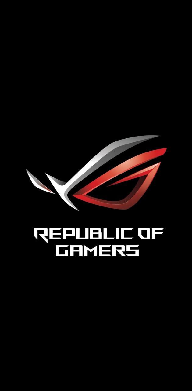 the logo for republic of gamers, which is designed to look like an airplane