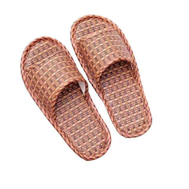 Introducing our stylish and comfortable Rattan Sliders, the perfect addition to your summer wardrobe. These sliders feature a chic and unique design that is sure to make a statement. These rattan sliders are available in a range of sizes to ensure the perfect fit for your feet. They are also easy to slip on and off, making them a great option for those on-the-go. Whether you're lounging by the pool or running errands around town, these Rattan Sliders are the perfect choice for any occasion. Orde Comfortable Brown Flip Flops For Summer, Comfortable Brown Summer Flip Flops, Comfortable Slip-on Slippers For Vacation, Brown Non-slip Flip Flops For Vacation, Comfortable Brown Sandals For Beach Season, Comfortable Brown Flip Flops For Beach, Brown Beach Slippers For Summer, Brown Non-slip Sandals For Vacation, Brown Summer Beach Slippers