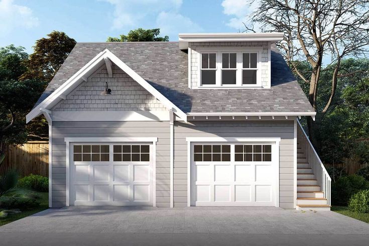 this is an artist's rendering of the garage and living quarters for these two - car garage plans