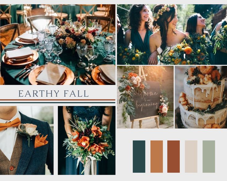 an earthy fall wedding color palette