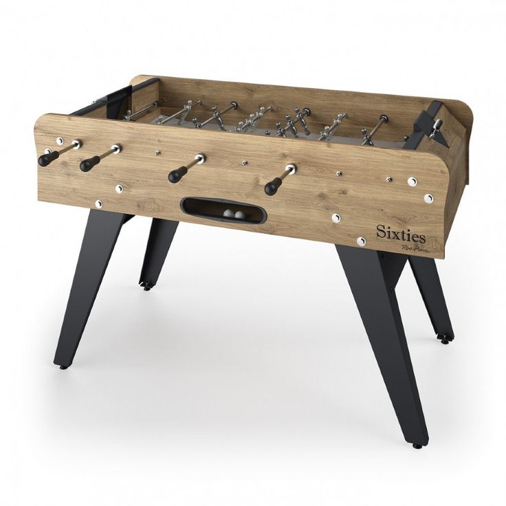 an image of a wooden foosball table