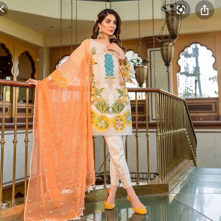 Pakistani 3 Pieces Dress With Embroidery Like New Brand Charisma Spring Off-white Dress With Resham Embroidery, Spring Off White Dresses With Resham Embroidery, Elegant White Embroidered Dress For Eid, Summer Cream Lawn Suit With Dupatta, Elegant White Embroidered Dress With Dabka Work, Spring Beige Lawn Suit With Resham Embroidery, Elegant White Embroidered Dress With Dupatta, Elegant White Dress With Dupatta, Cream Lawn Suit For Summer Wedding