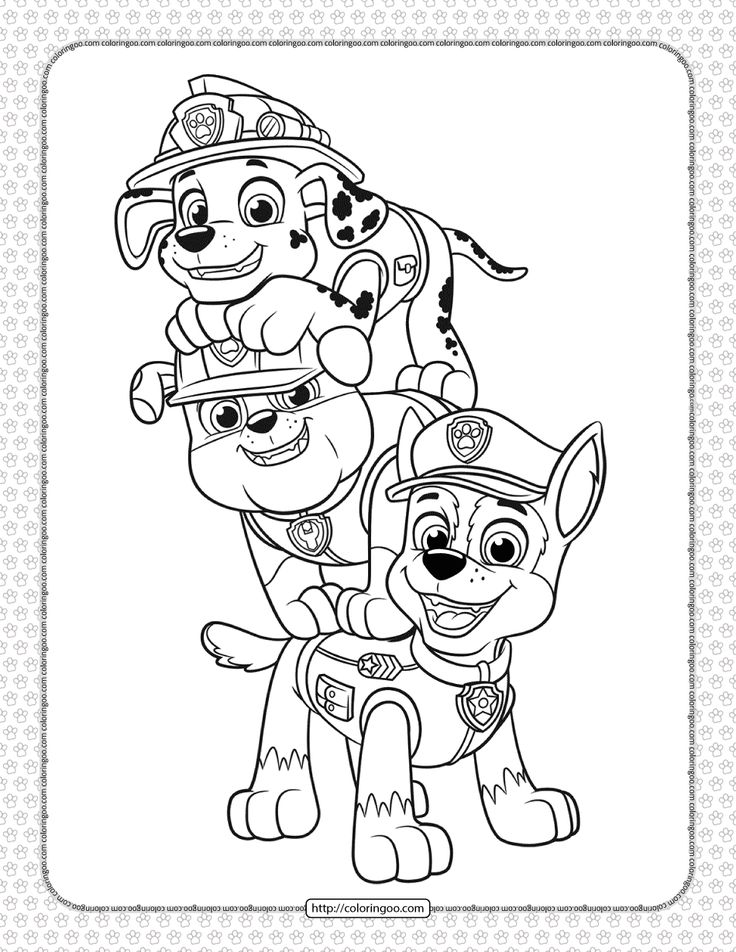 the paw patrol coloring pages for kids to print out and color with their puppies