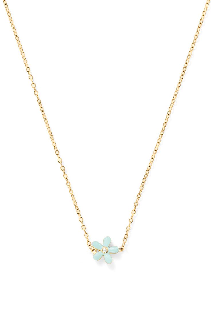 Sweet and floral. Features a white diamond center with your choice of enamel color petals. Alison Lou, Cute Necklace, Colour List, White Roses, White Diamond, Stone Color, Final Sale, Wild Flowers, Gold Color