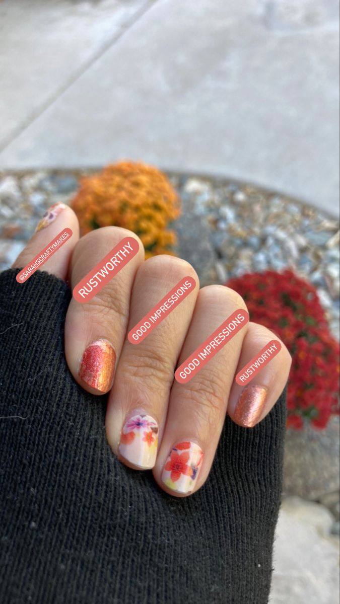 Color Street Fall Mixed Mani, Fall Mixed Mani, Color Street Fall, Mixed Mani, Street Nails, Color Street Nails, Color Street, Womens Flip Flop, Nail Ideas