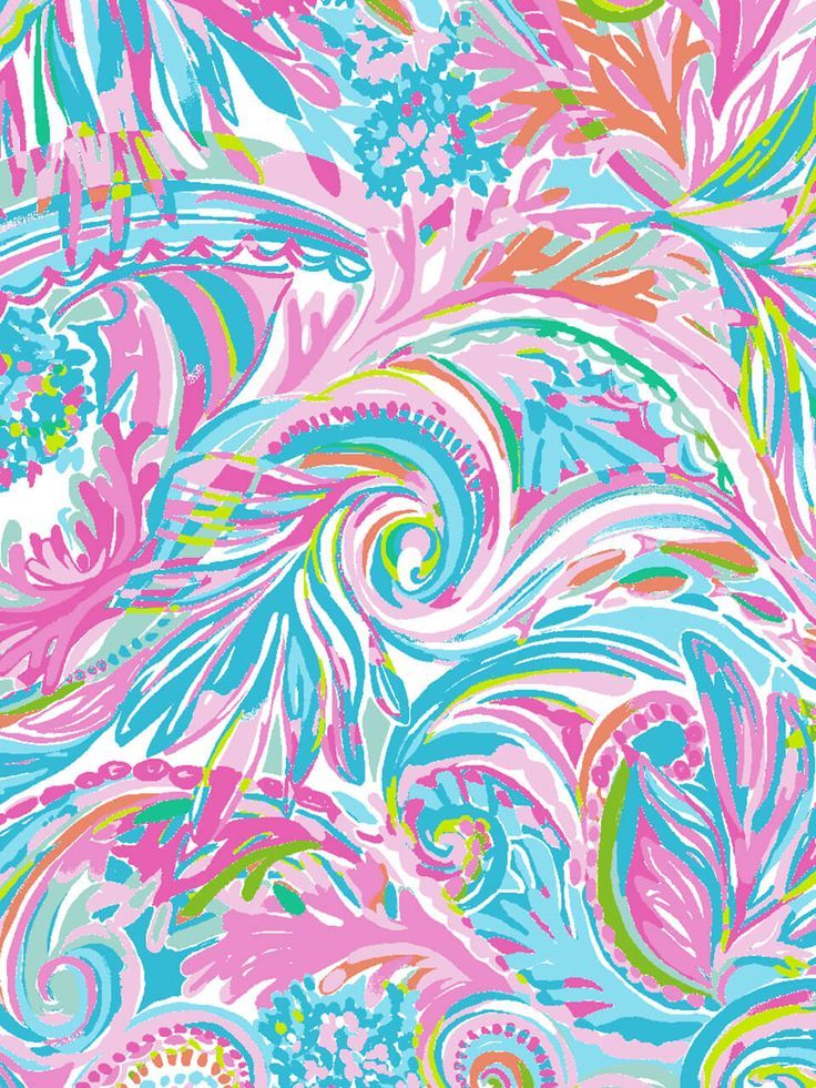 an abstract background with colorful swirls and leaves in pink, blue, green, and white