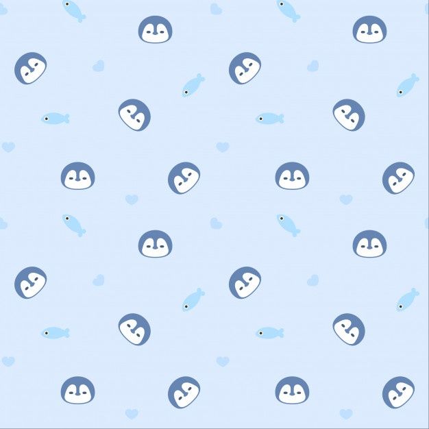 blue and white wallpaper with small faces in the shape of heart shaped shapes on a light blue background