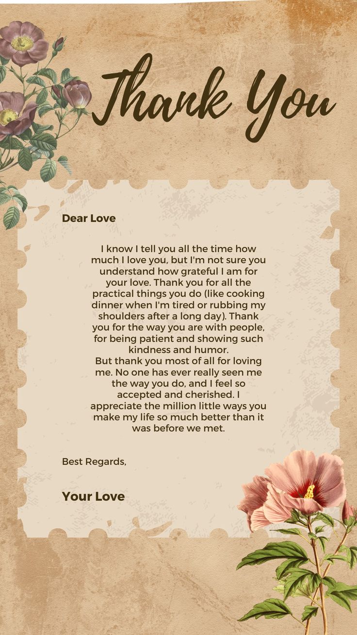 a thank card with flowers on it and the words'thank you'written below