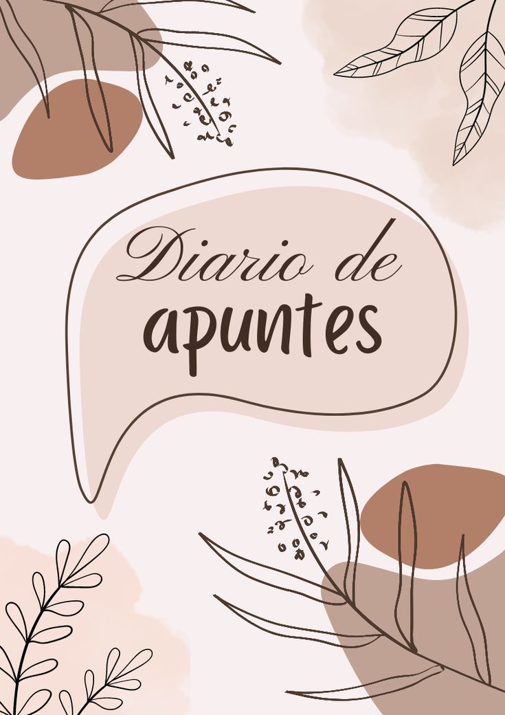 the words diario de apuntes written in black ink on a pink background