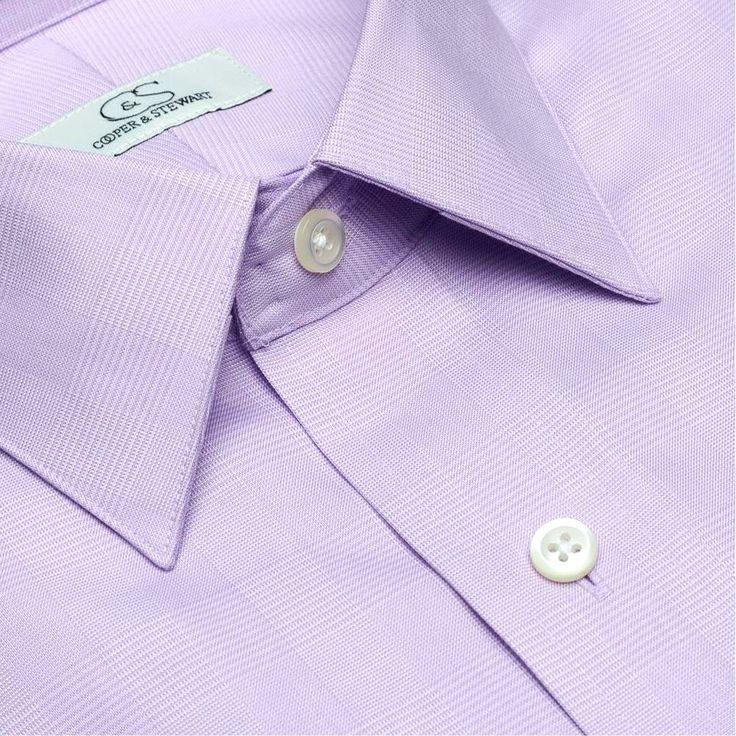 The Belmont - Wrinkle-Free Glen Plaid Cotton Dress Shirt in Lavender by Cooper & Stewart Dog Socks, Collar Stays, Glen Plaid, Dry Cleaners, Brown Dog, Cotton Shirts, Formal Attire, Free Fabric, Wrinkle Free