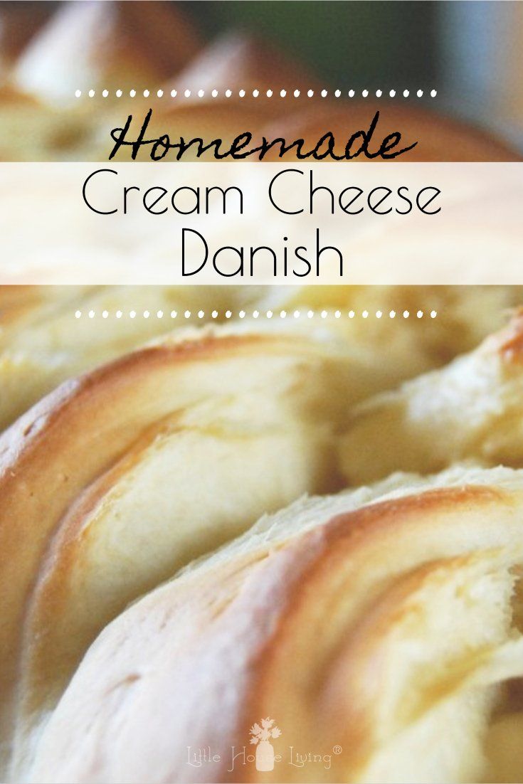 homemade cream cheese danish bread with text overlay