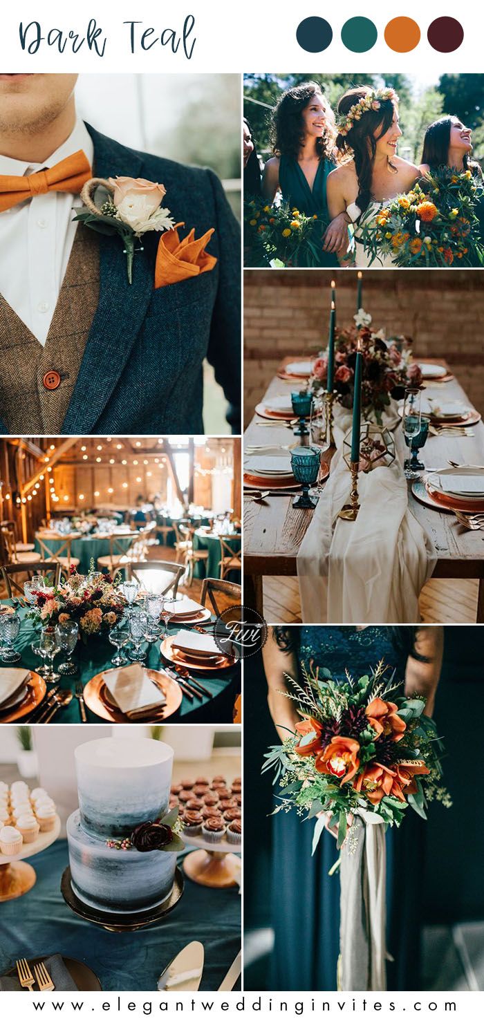 a collage of photos with different wedding colors