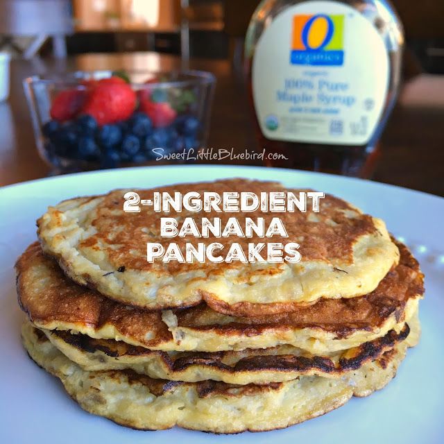 two ingredient banana pancakes on a white plate