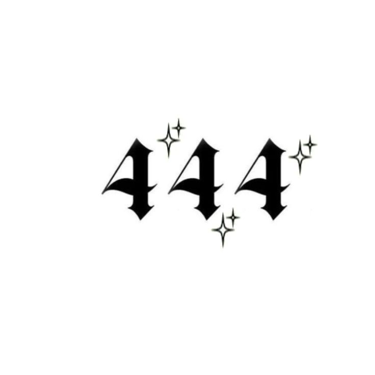 the number four with stars on it is shown in black and white, as well as an