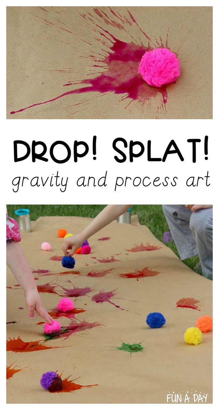 kids are playing with pom poms and splats in the sand on a table