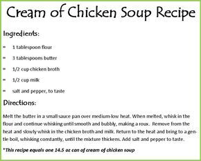 a recipe for cream of chicken soup