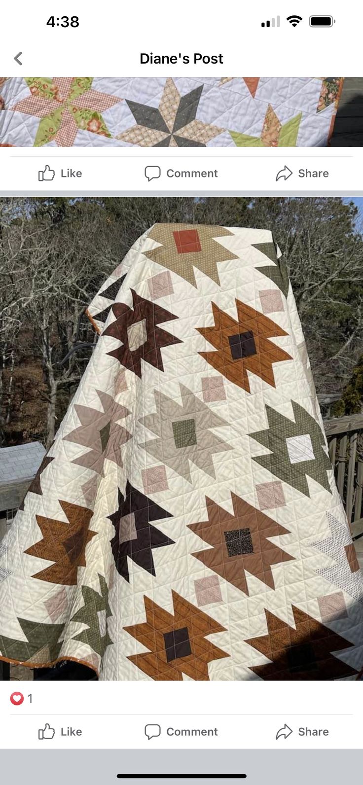 an image of a quilt that is being displayed on the app store's facebook page