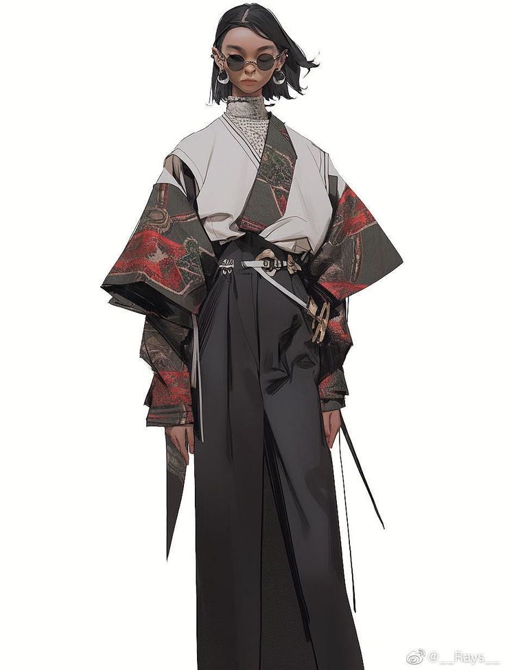 Samurai Clothing, Cyberpunk Outfit, Shadow Warrior, Cyberpunk Fashion, Dope Cartoon Art, Black Anime Characters, Character Design References, Character Outfits, Creature Design