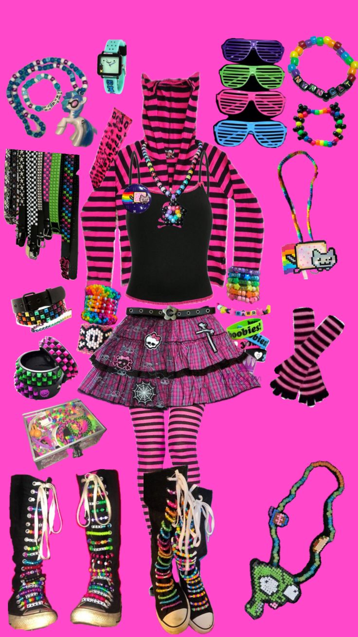 #scene #scenekid #colorful Scene Core Outfit, Scene Moodboard, 2000s Scene Fashion, Scene Wardrobe, Scene Fit, Scene Clothes, Scene Clothing, 2000s Scene, Scene Queen