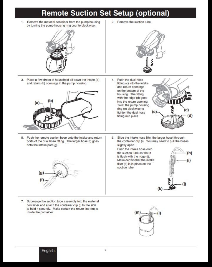 instructions for the remote suction set up with instructions to install and use it in this manual