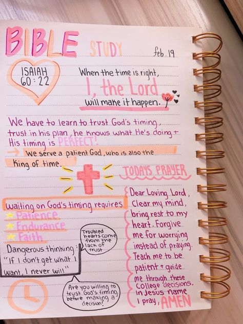 a bible study book with writing on it