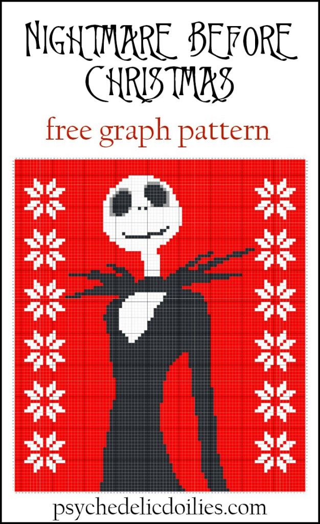 a cross stitch pattern with the words, nightmare before christmas and a skeleton in black